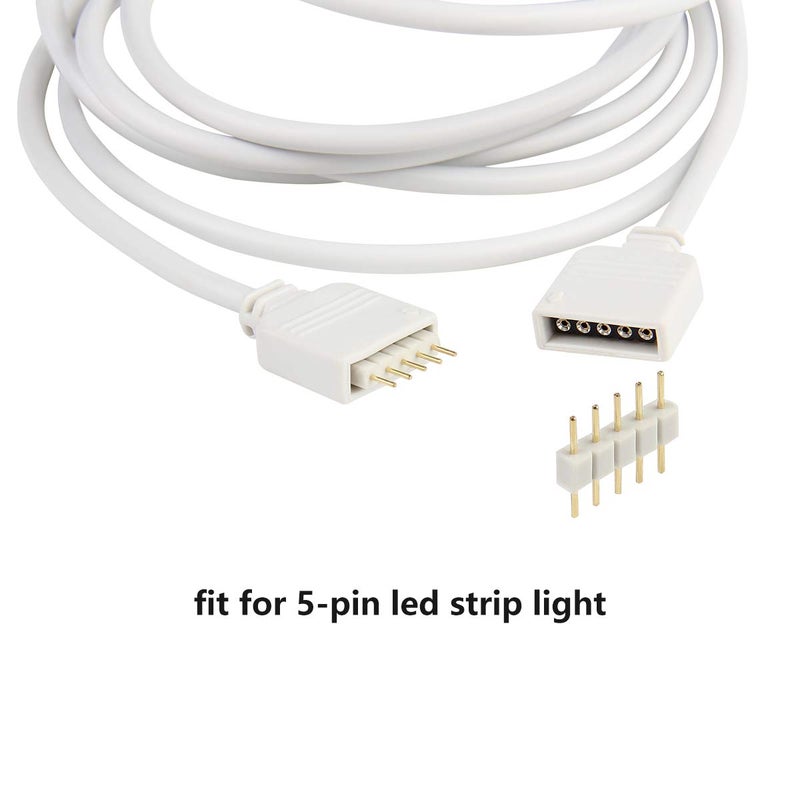 SUPERNIGHT RGBW 5Pin LED Extension Cable 2 Pack 6.5ft/2m Connector for 10 mm Wide 5050 and 3528 Indoor LED Strip Lights Extending Connection - Image 4